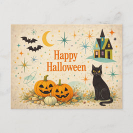 Mellanårhundradets Orange Pumpa Halloween Helg Vykort