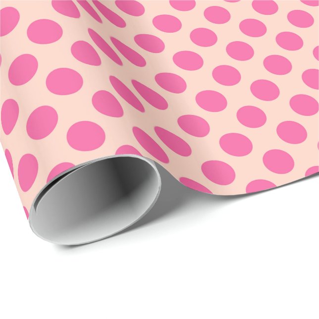 Mellanårhundradets punkter - rosa och orange av ko presentpapper (Rullad Hörn)