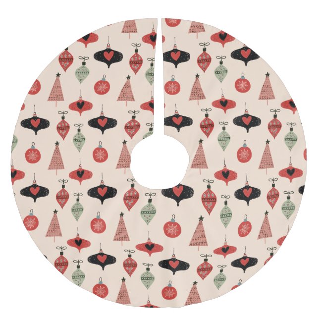 Mellanårhundratal Modern Julmönster  Julgransmatta Borstad Polyester (Framsidan)