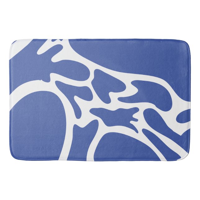 Mellanblå och vit badrumsmatta (Framsidan)