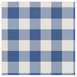 Mellanblå och vit gingham karotröja tyg