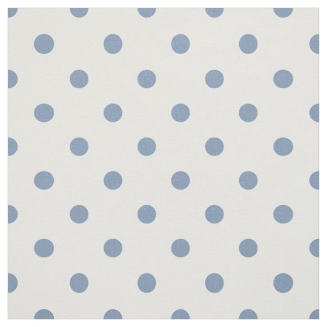 Mellanblå Polka dots Tyg (Provkarta)