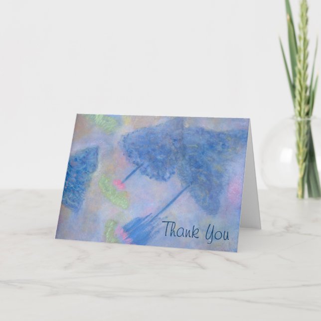 Mellanblå Träd tackkort (Framsida)