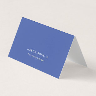Mellanblått, rundat hörn - minimalistisk, medelblå visitkort