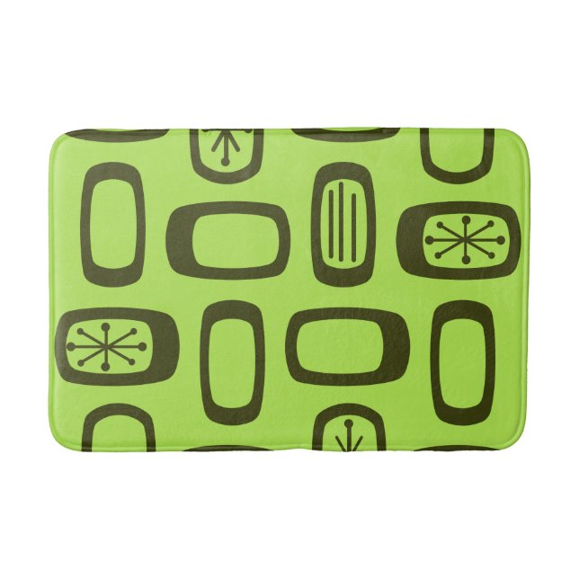 Mellandecennier MCM rundade rektanglar chartreuse Badrumsmatta (Framsidan)
