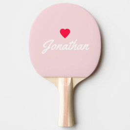 Mellandecennserad Rosa Viskning Vintage Hjärttecke Pingisracket