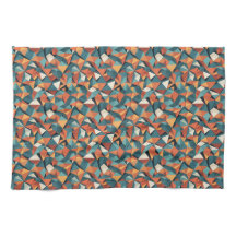 Mellandecent geometriskt teal & orange-mönster