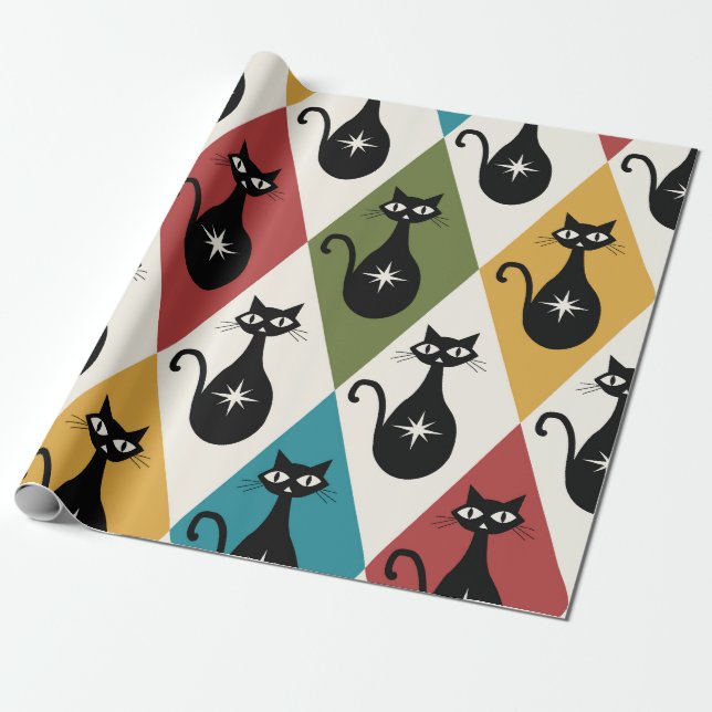 Mellandecentida atomkatten på Harlequin-diamanter  Presentpapper (Utrullad)