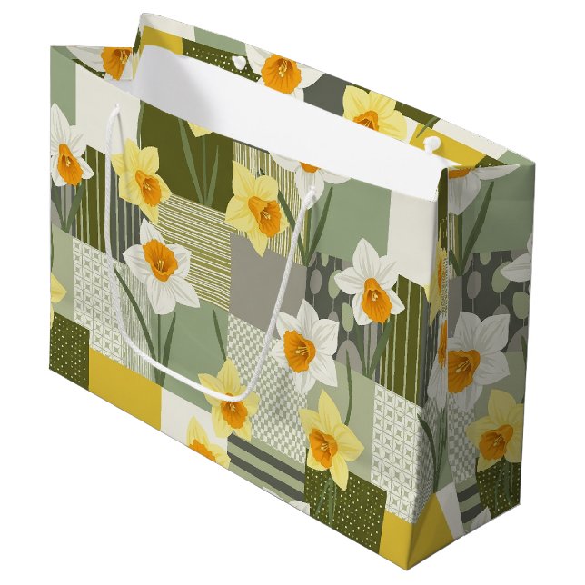 Mellandecentida Narcissblommönster (Framsidan Vinklad)