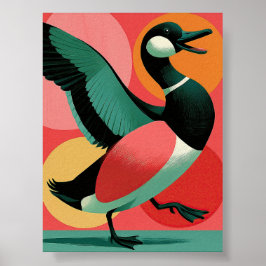 Mellandecentrerad modern ankdjärv geometrisk konst poster