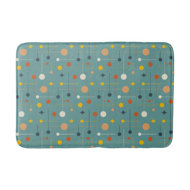 Mellandecor i modern stil Atomisk Teal Abstrakt Mö Badrumsmatta (Framsidan)