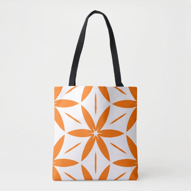 Mellandecorativ Modern Orange Geometrisk Blomma Tygkasse (Framsida)