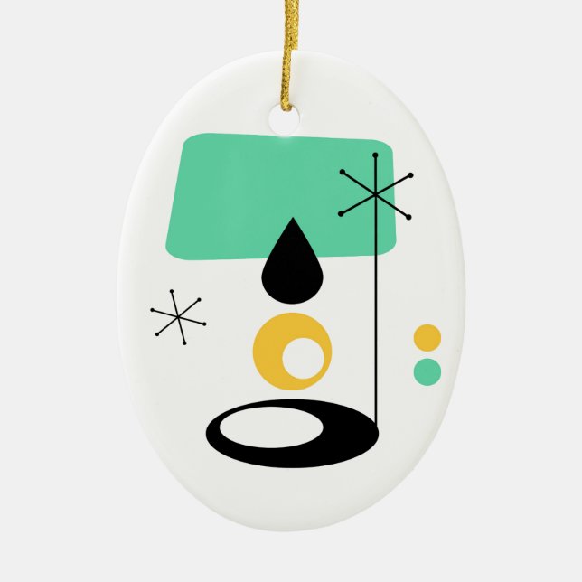 mellandekonst lampa design blå guld julgransprydnad keramik (Framsidan)