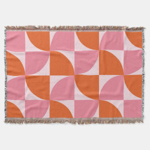 Mellandekorativ abstrakt orange och rosa mönster filt