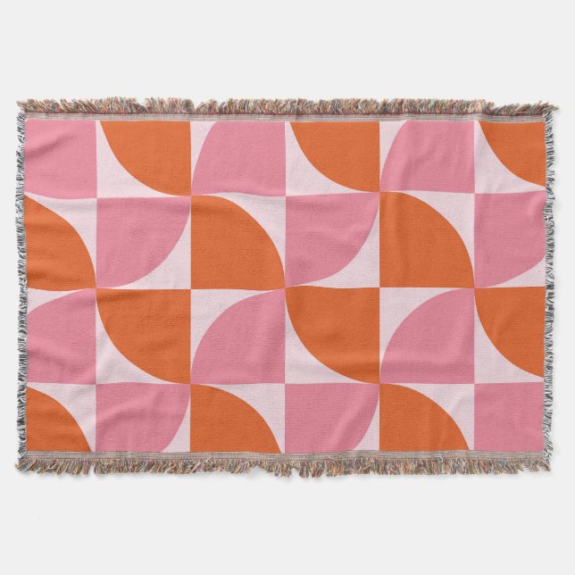 Mellandekorativ abstrakt orange och rosa mönster   filt (Framsidan)