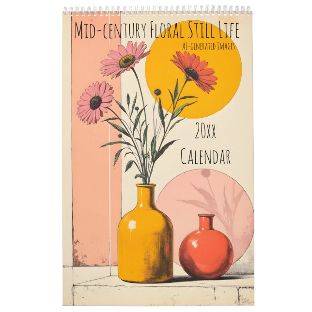 Mellandekorativ blomsterstilleben ensides kalender (Omslag)