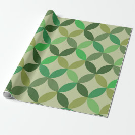 Mellandekorativ geometrisk grön cirkelmönster presentpapper