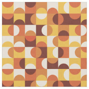 Mellandekorativ geometrisk halvcirkel gul orange tyg