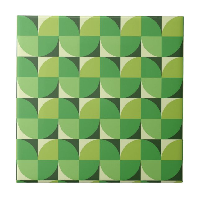 Mellandekorativ geometrisk mönster grön   kakelplatta (Framsidan)