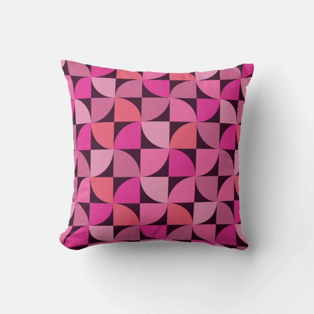 Mellandekorativ geometrisk mönster rosa  kudde (Framsida)