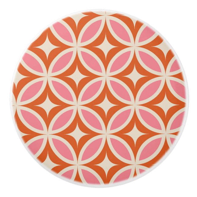 Mellandekorativ geometrisk mönster rosa orange   knopp (Framsidan)