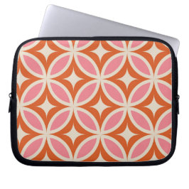 Mellandekorativ geometrisk mönster rosa orange laptop fodral