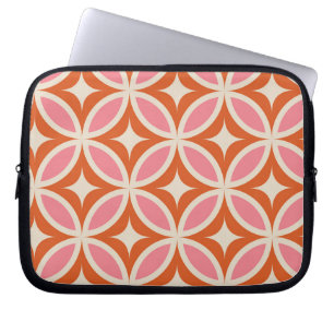 Mellandekorativ geometrisk mönster rosa orange laptop fodral