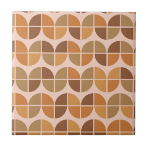 Mellandekorativ geometrisk orange brun mönster kakelplatta