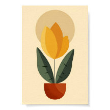 Mellandekorativ Gul Blomma Retro Boho