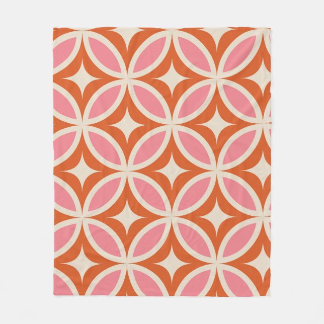 Mellandekorativ Modern Geometrisk Mönster Rosa Ora Fleecefilt (Framsidan)