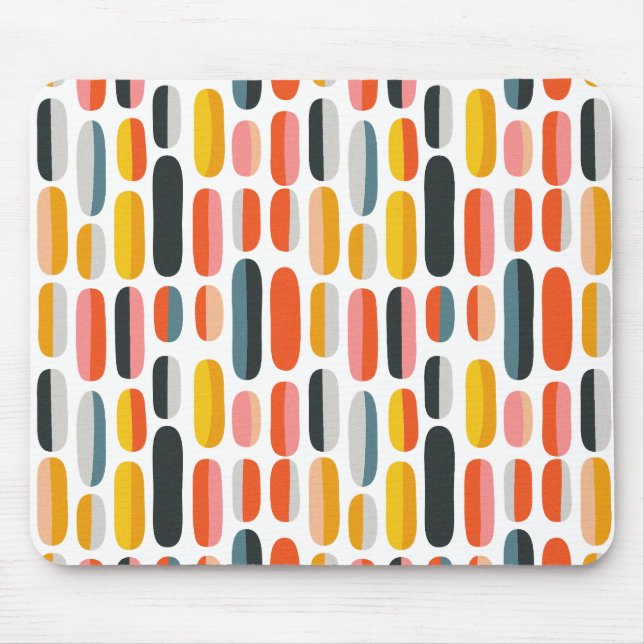 Mellandekorativ Retro Geometrisk Abstrakt Mönster Musmatta (Framsidan)