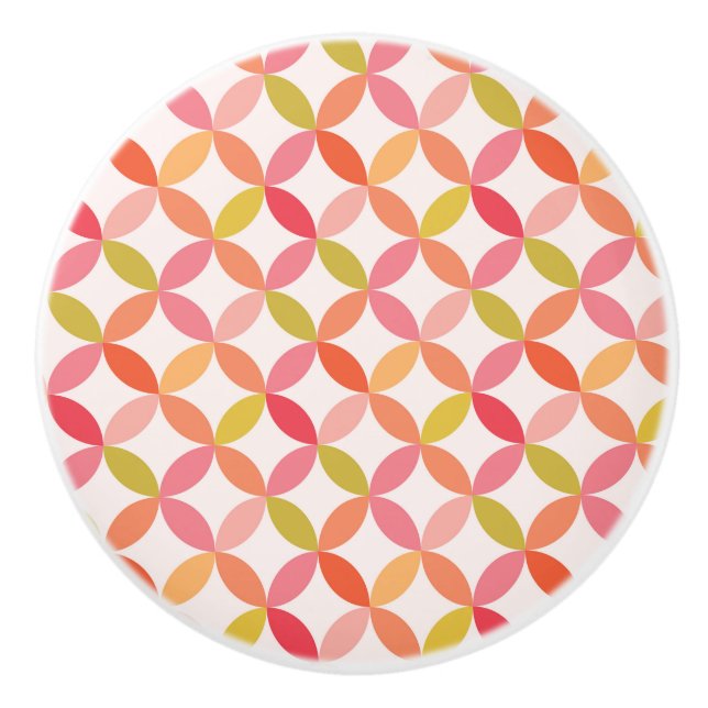 Mellandekorativ rosa röd orange Cirklar  Knopp (Framsidan)