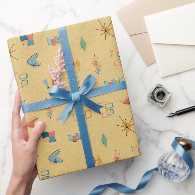Mellandekorativ Texturerad Gul Presentpapper (Gifting)