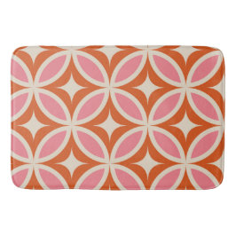Mellandekorativt geometriskt mönster rosa orange badrumsmatta