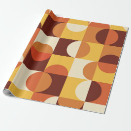 Mellandesign halvcirkel gul och orange presentpapper