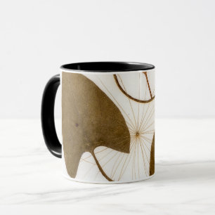 Mellandesign med pressade blad från mitten av 1900 mugg