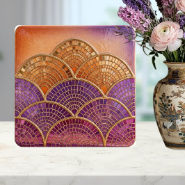 Mellandesign Skalad fläkt lila orange Kakelplatta