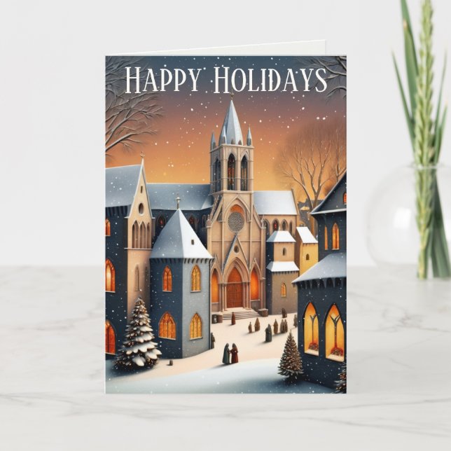 Mellaneval julbyscen kort (Framsida)