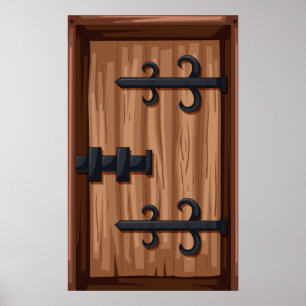 Mellaneval trädörr poster