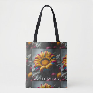 Mellanfärgad Blommigt och Lucky Charm Design Tygkasse