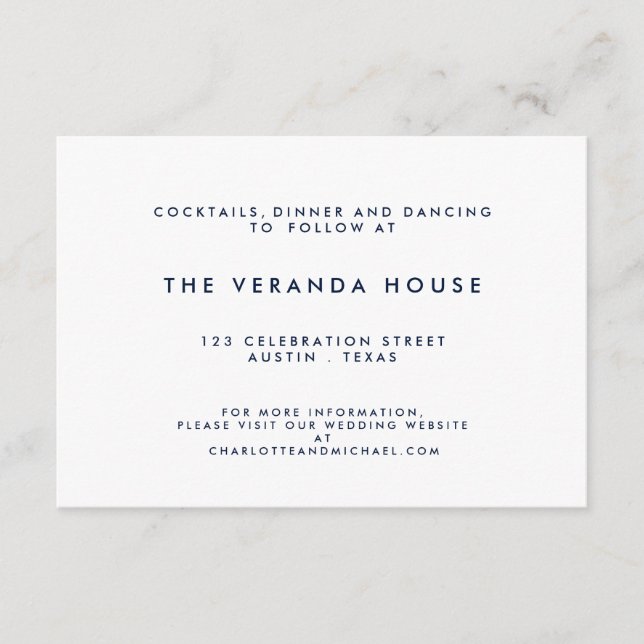 Mellanlägg för bröllop för nautisk vitrand för tilläggskort (Framsida)