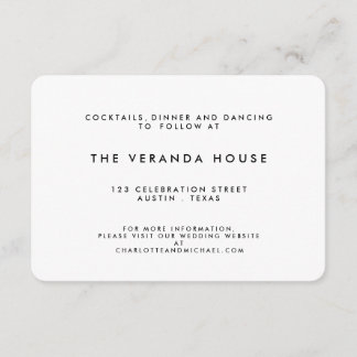 Mellanlägg för bröllop för vit för chicsvart | tilläggskort