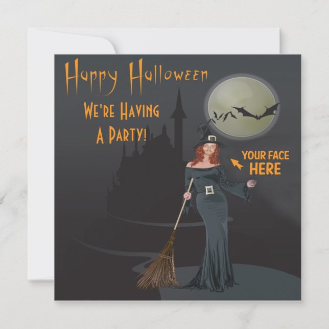 MELLANLÄGG för Halloween fotoinbjudan DITT EGNA Inbjudningar (Framsida)