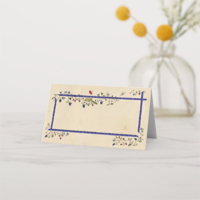 Mellanliggande djur uppfällda platskort placeringskort (Framsida)