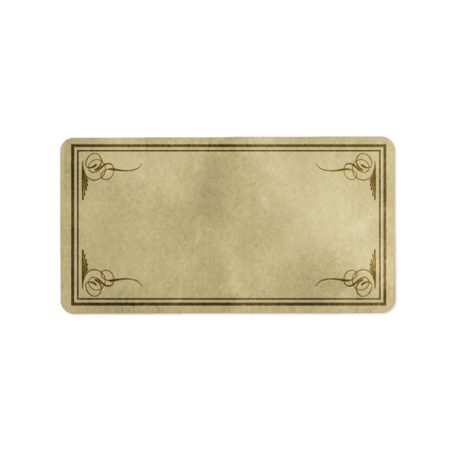 Mellanliggande Finare-hörn, passande etikett Adressetikett (Framsidan)