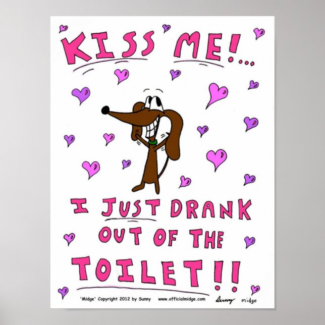 Mellanliggande "KISS ME"-utskrift Poster (Framsidan)