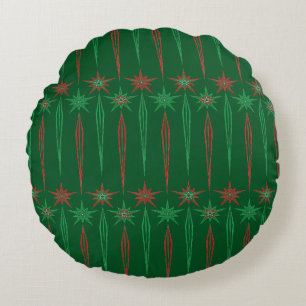 Mellanliggande Mod Icicles Grönt Round Pillow Rund Kudde