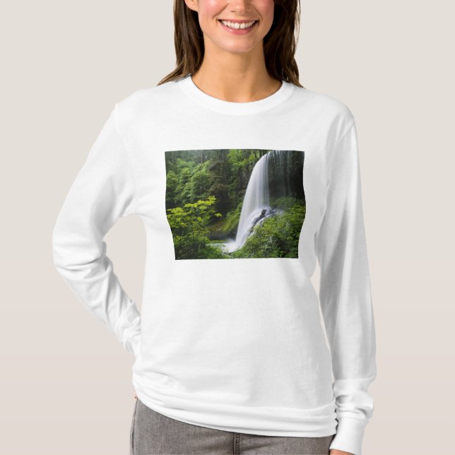 Mellanliggande nordliga fall, Silver Falls State P T-shirt (Framsida)