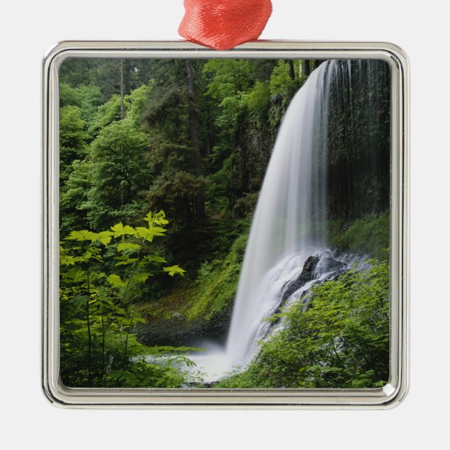 Mellanliggande North falls, Silver Falls State Par Julgransprydnad Metall (Framsidan)