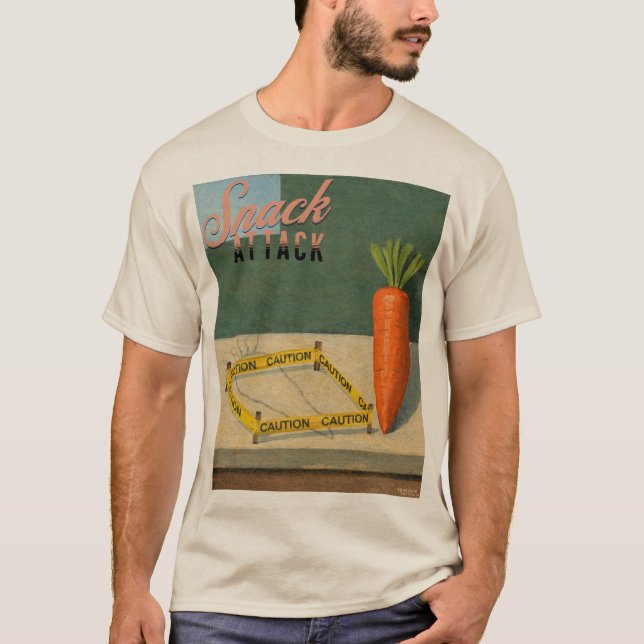 Mellanmål Attack! Morot Konst Verk Klassisk T-Shir T Shirt (Framsida)